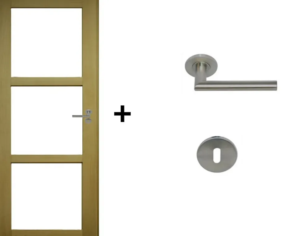 Gd Menuiseries Bloc Porte Ayous Vitrage Transparent H204 X L73 Côte Tableau P.gauche, Poignee Pomerol