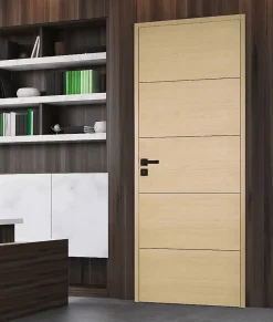 Bloc porte bois isoplane ANTLIA3 830 droit plaqué frêne blanc européen-Lynporte Sale