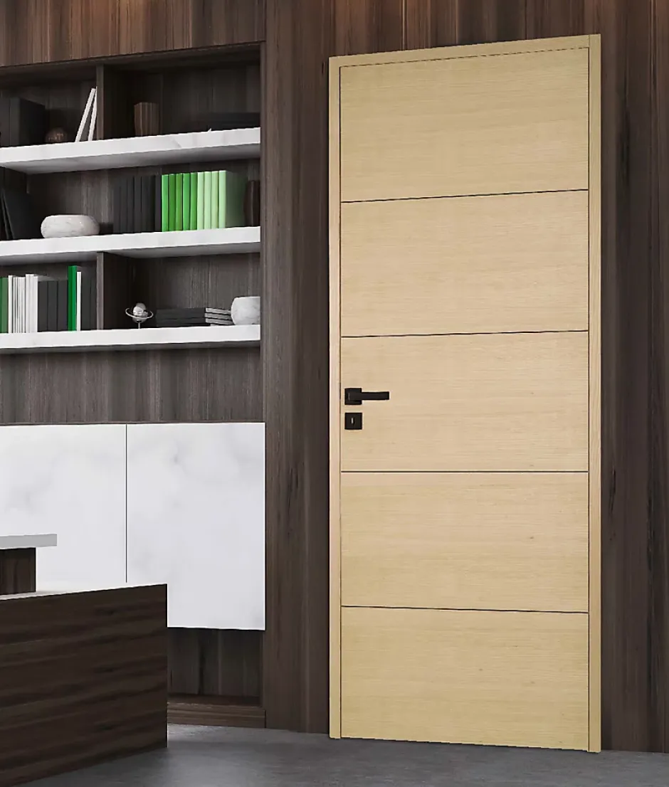 Bloc porte bois isoplane ANTLIA3 830 droit plaqué frêne blanc européen-Lynporte Sale