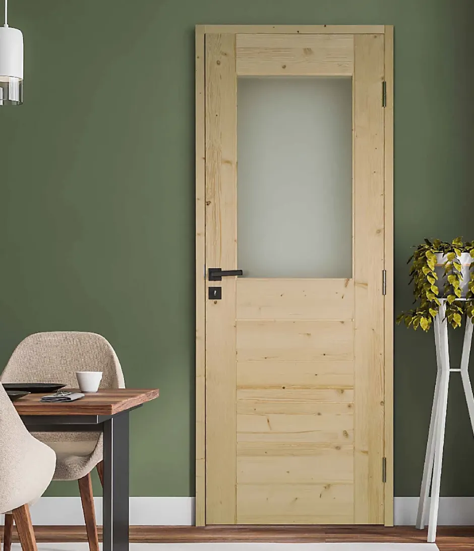 Bloc Porte bois épicéa HORIZON 1 vitrage 830 gauche-Lynporte Outlet