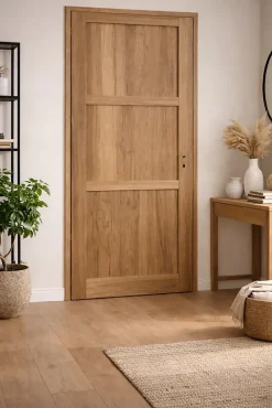 Bloc Porte Frake 3 Panneaux H204 X L73 Côte Tableau P.gauche-Gd Menuiseries