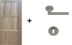 Gd Menuiseries Bloc Porte Frake 3 Panneaux H204 X L73 Côte Tableau P.droite, Poignee Pomerol