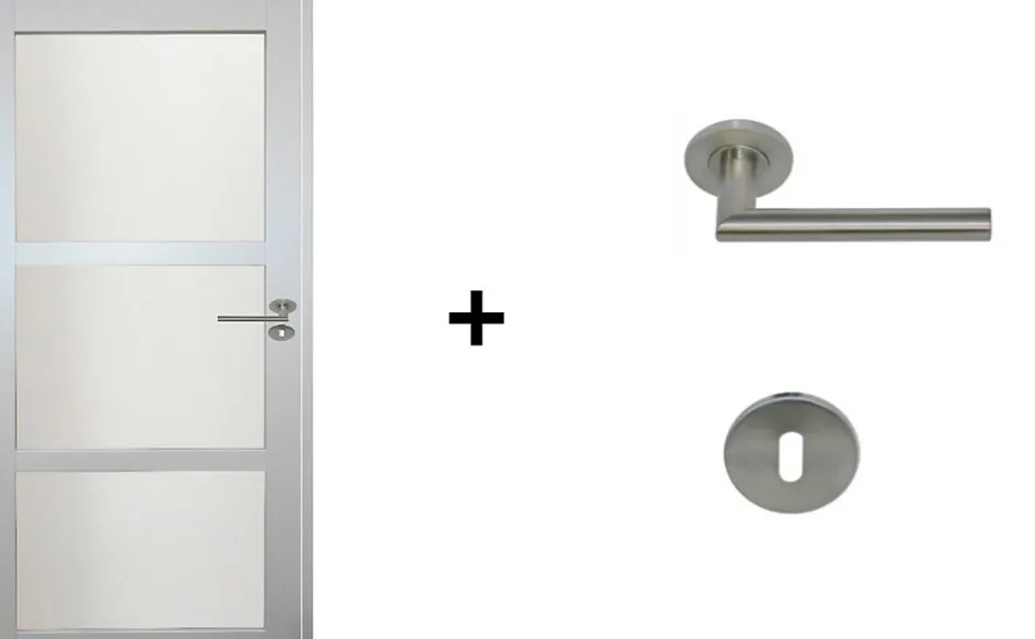 Gd Menuiseries Bloc Porte Greyria Gris Ral7035 Vitrée H204 X L83 Côte Tableau P.gauche,poignee Pomerol