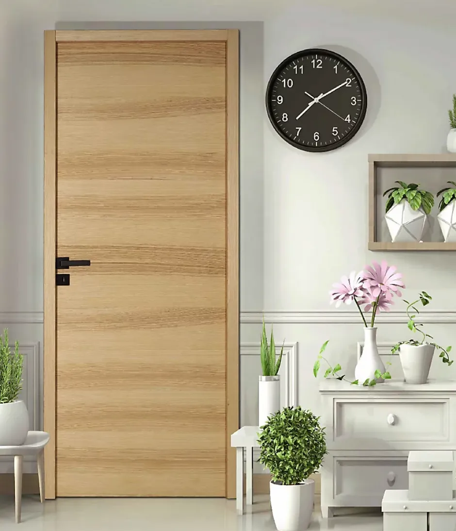 Lynporte Bloc Porte isoplane LYNX 930 droit en placage bois frêne gris européen