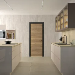 Bloc Porte isotherme PREMIUM Chêne authentique - Poussant droit et ajustable - L830mm-Optimum Discount