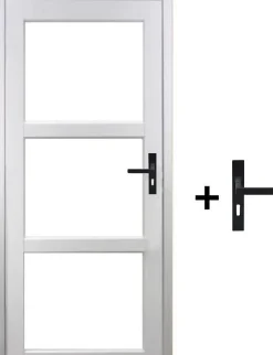 Bloc Porte Kenya Blanc Vitrage Transparent H204 X L83 Côte Tableau P.gauche,poignee-Gd Menuiseries Sale