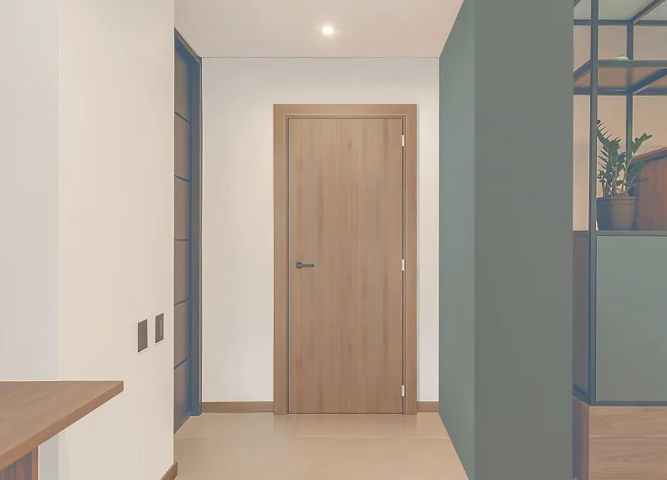 Gd Menuiseries Bloc Porte Light Walnut H204 X L73 Côte Tableau P.gauche