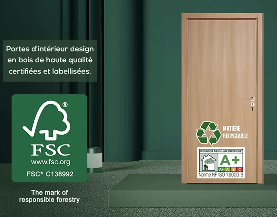 Reivilo Bloc porte pose fin de chantier April , H.204 x l.83 cm