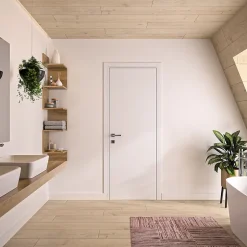 Optimum Bloc Porte PREMIUM Blanc satiné - Réversible et ajustable - L830mm