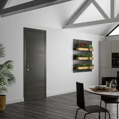 Optimum Bloc Porte PREMIUM Gris anthracite - Réversible et ajustable - L630mm