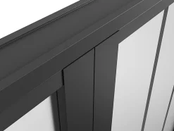 Bloc porte réversible à deux battants en aluminium et verre trempé dépoli style atelier - 2 x H204 x L93 cm - Noir - ERMELO-Vente-unique Hot