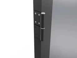 Vente-unique Bloc porte réversible à deux battants en aluminium et verre trempé fumé - 2 x H204 x L73 cm - Noir - LOXTON