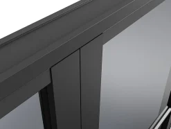 Vente-unique Bloc porte réversible à deux battants en aluminium et verre trempé fumé - 2 x H204 x L73 cm - Noir - MASERU