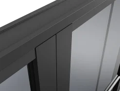 Vente-unique Bloc porte réversible à deux battants en aluminium et verre trempé fumé - 2 x H204 x L73 cm - Noir - SEROTO