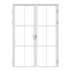 Bloc porte réversible à deux battants en aluminium et verre trempé - Blanc - 2 x H204 x L73 cm - SEROTO-Vente-unique Hot