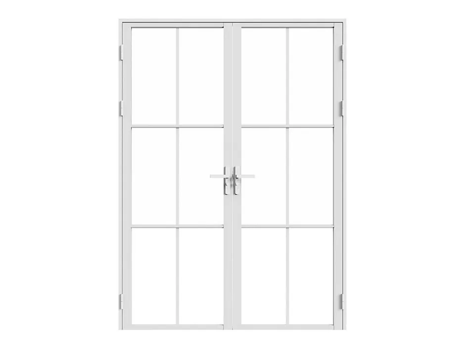 Bloc porte réversible à deux battants en aluminium et verre trempé - Blanc - 2 x H204 x L73 cm - SEROTO-Vente-unique Hot
