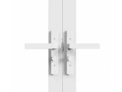 Bloc porte réversible à deux battants en aluminium et verre trempé - Blanc - 2 x H204 x L73 cm - SEROTO-Vente-unique Hot