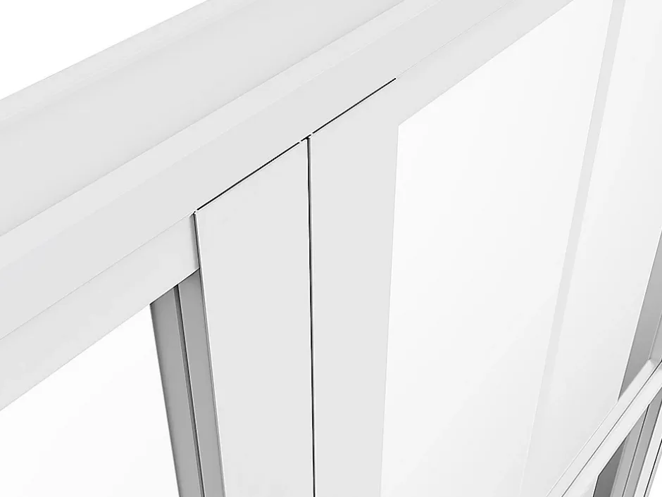 Bloc porte réversible à deux battants en aluminium et verre trempé - Blanc - 2 x H204 x L73 cm - SEROTO-Vente-unique Hot