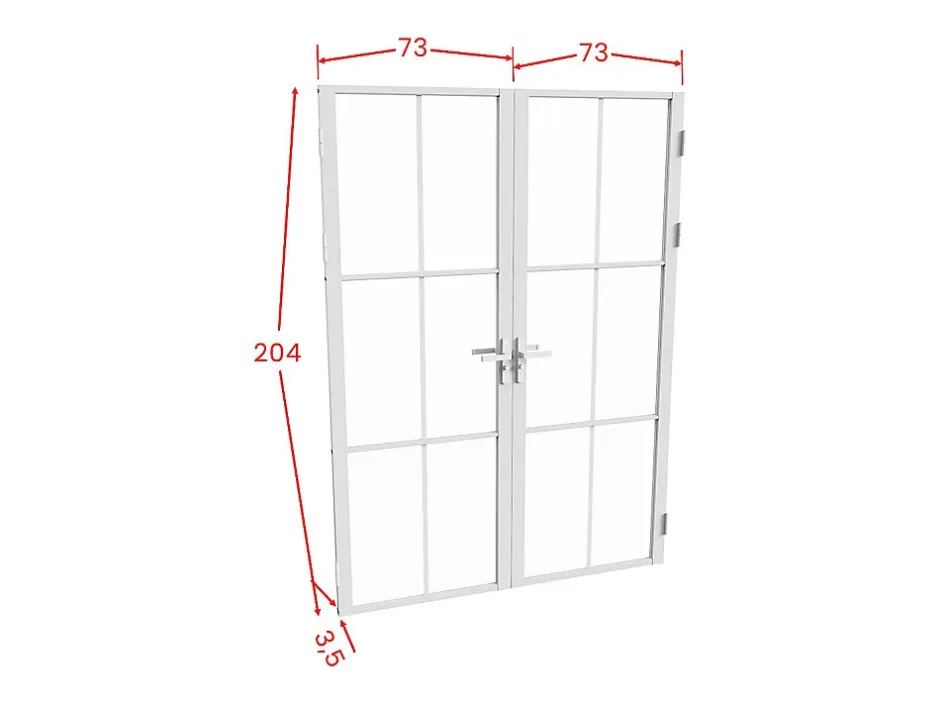 Bloc porte réversible à deux battants en aluminium et verre trempé - Blanc - 2 x H204 x L73 cm - SEROTO-Vente-unique Hot