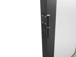Vente-unique Bloc porte réversible en aluminium et verre dépoli - H204 x L83 cm - Noir - SEROTO