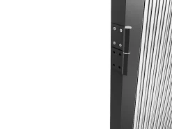 Bloc porte réversible en aluminium et verre trempé texturé - H204 x L83 cm - Noir - LOXTON-Vente-unique Discount