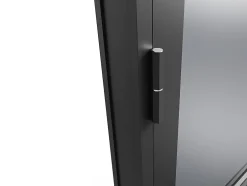 Bloc porte réversible en aluminium et verre trempé fumé - H204 x L83 cm - Noir - MASERU-Vente-unique New