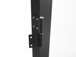 Vente-unique Bloc porte réversible en aluminium et verre trempé - H204 x L93 cm - Noir - MASERU