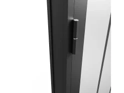 Vente-unique Bloc porte réversible en aluminium et verre trempé dépoli style atelier - H204 x L73 cm - Noir - ERMELO