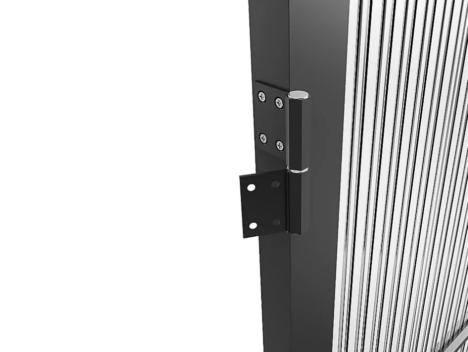 Bloc porte réversible en aluminium et verre texturé - H204 x L83 cm - Noir - MASERU-Vente-unique Outlet