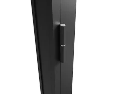 Bloc porte réversible en aluminium et verre trempé dépoli - H204 x L73 cm - Noir - LOXTON-Vente-unique Clearance