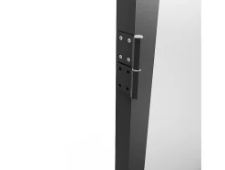 Bloc porte réversible en aluminium et verre trempé dépoli - H204 x L73 cm - Noir - LOXTON-Vente-unique Clearance