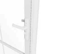 Bloc porte réversible en aluminium et verre trempé - H204 x L73 cm - Blanc - SEROTO-Vente-unique