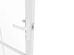 Bloc porte réversible en aluminium et verre trempé - H204 x L73 cm - Blanc - SEROTO-Vente-unique