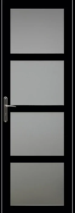 Bloc Porte Telia Noir Vitrée H204 X L73 Côte Tableau P.droite-Gd Menuiseries Clearance