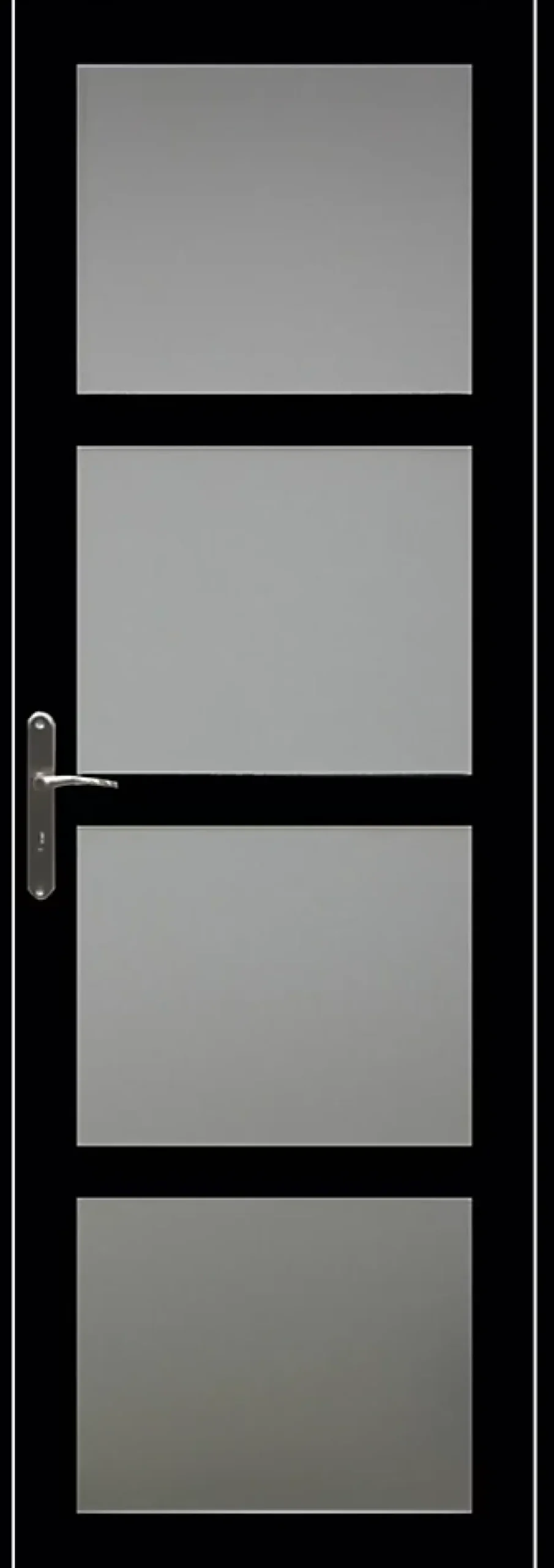 Bloc Porte Telia Noir Vitrée H204 X L73 Côte Tableau P.droite-Gd Menuiseries Clearance