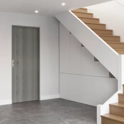 Bloc-porte Alpille effet bois gris H.204 x l.73 cm, réversible