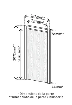 Bloc-porte Alpille effet noyer naturel H.204 x l.73 cm, réversible- Online