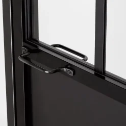 Bloc-porte atelier 3 carreaux vitrés transparent, poussant droit, coloris noir mat H.213 x l.83cm- Online
