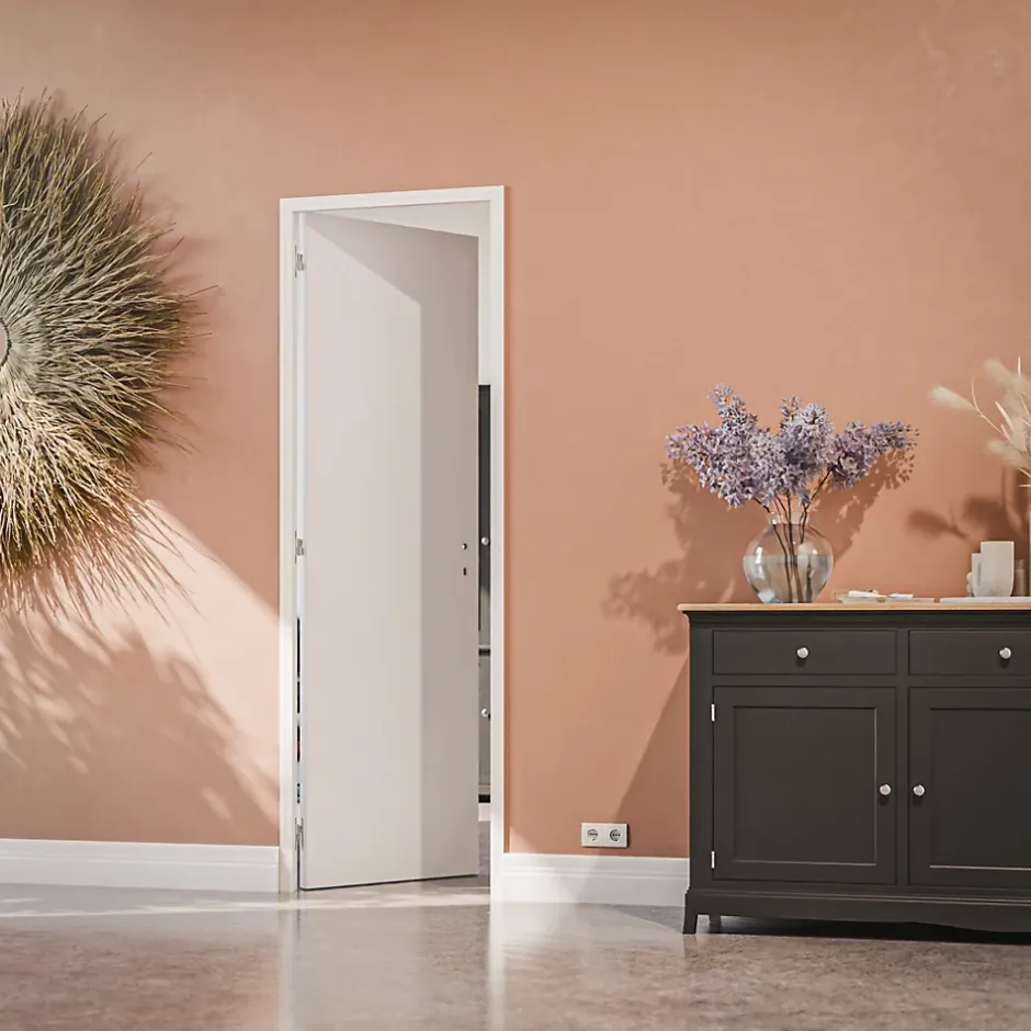 Coulicool Bloc-Porte Blanc Laqué Plane H. 204 x l. 63 cm - Poussant Gauche