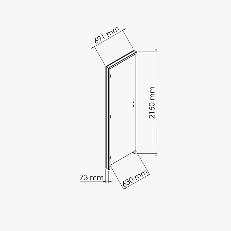 Coulicool Bloc-Porte Blanc Laqué Plane H. 204 x l. 63 cm - Poussant Gauche