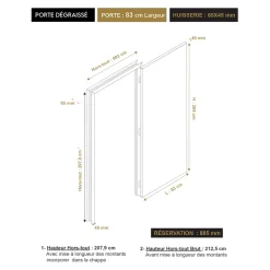 Bloc-porte Camargue 2 panneaux blanc H.204 x l.83 cm, poussant droit- Hot