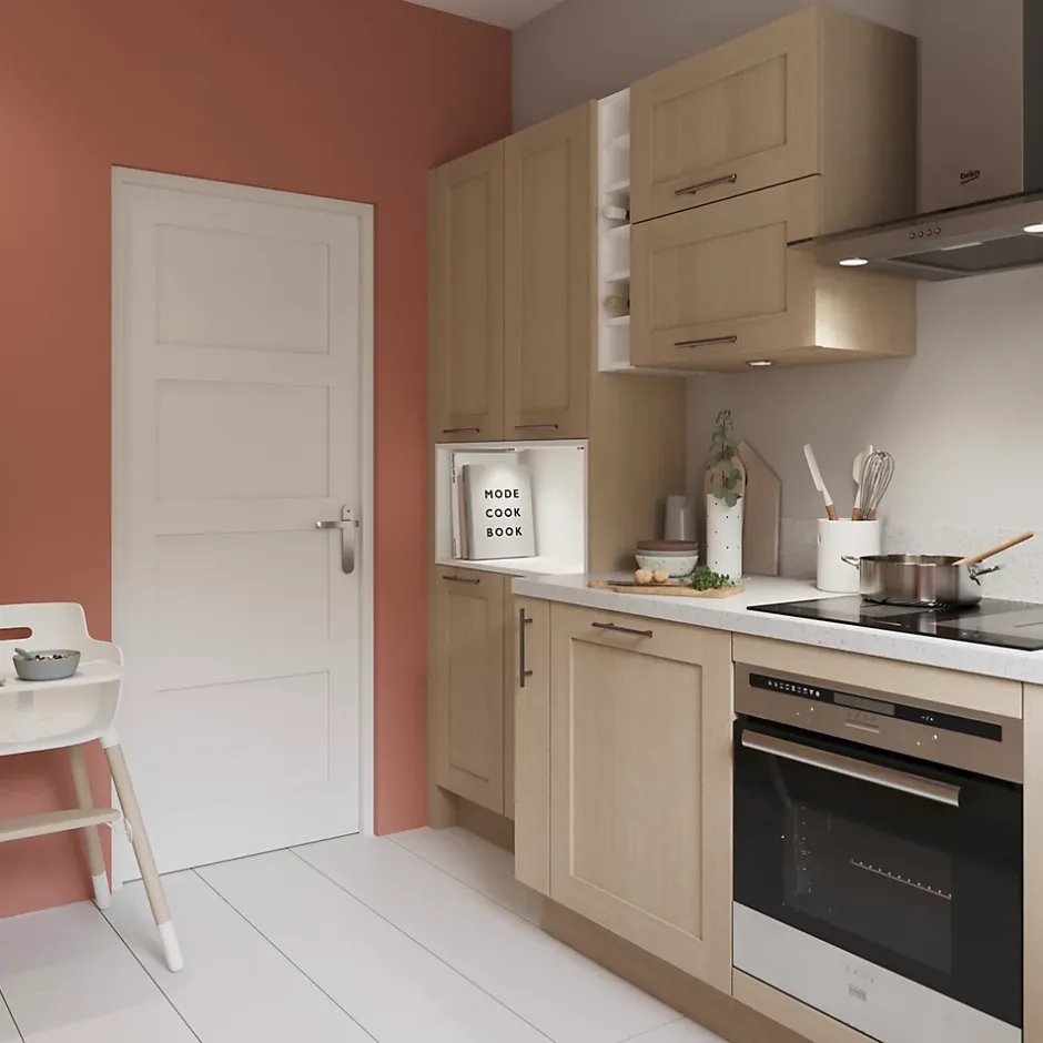 Bloc-porte Connemara 4 panneaux blanc H.204 x l.83 cm, poussant droit- Hot