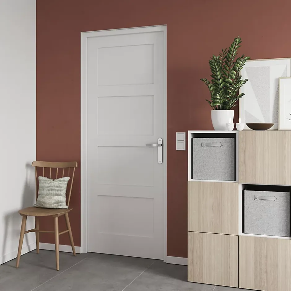 Bloc-porte Connemara 4 panneaux blanc H.204 x l.83 cm, poussant droit- Hot