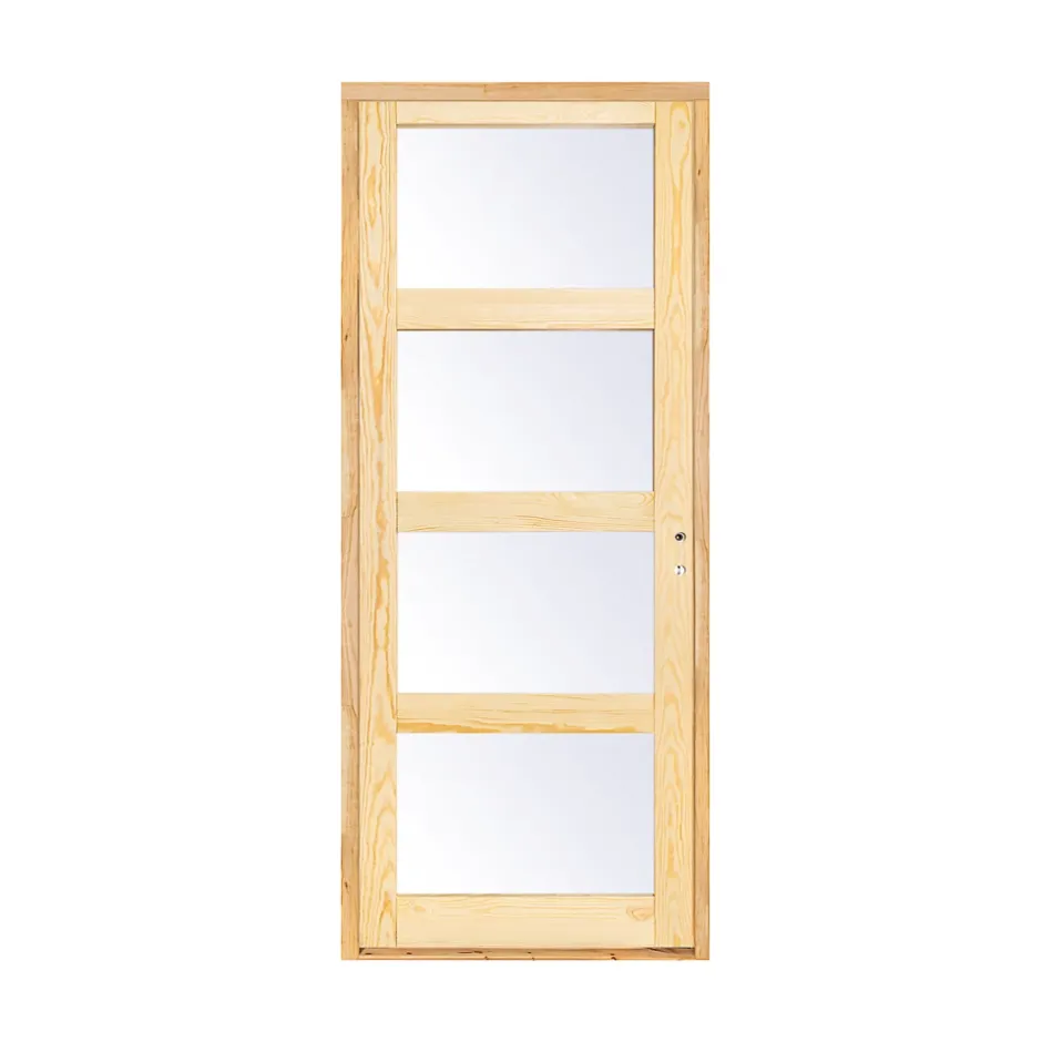 Bloc-porte Connemara pin vitré H.204 x l.73 cm, poussant gauche