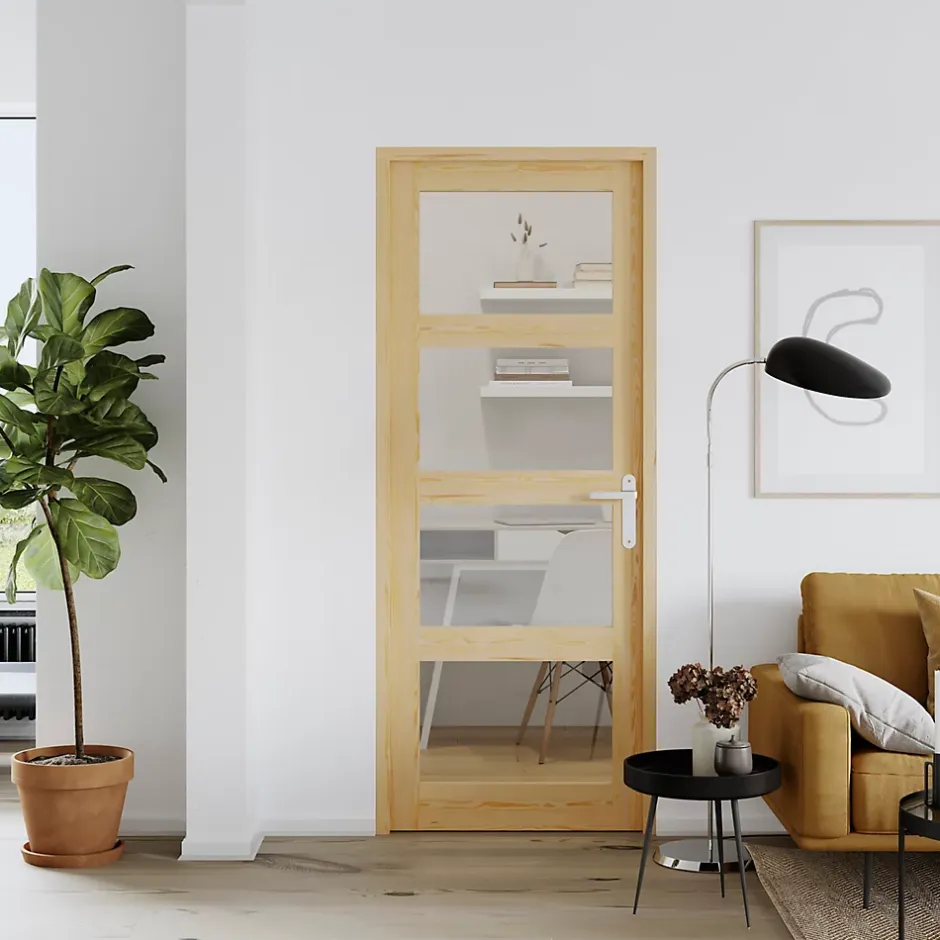 Bloc-porte Connemara pin vitré H.204 x l.73 cm, poussant gauche