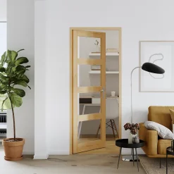 Bloc-porte Connemara pin vitré H.204 x l.73 cm, poussant droit