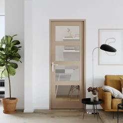 GoodHome Bloc-porte Connemara vitré H.204 x l.83 cm, poussant gauche