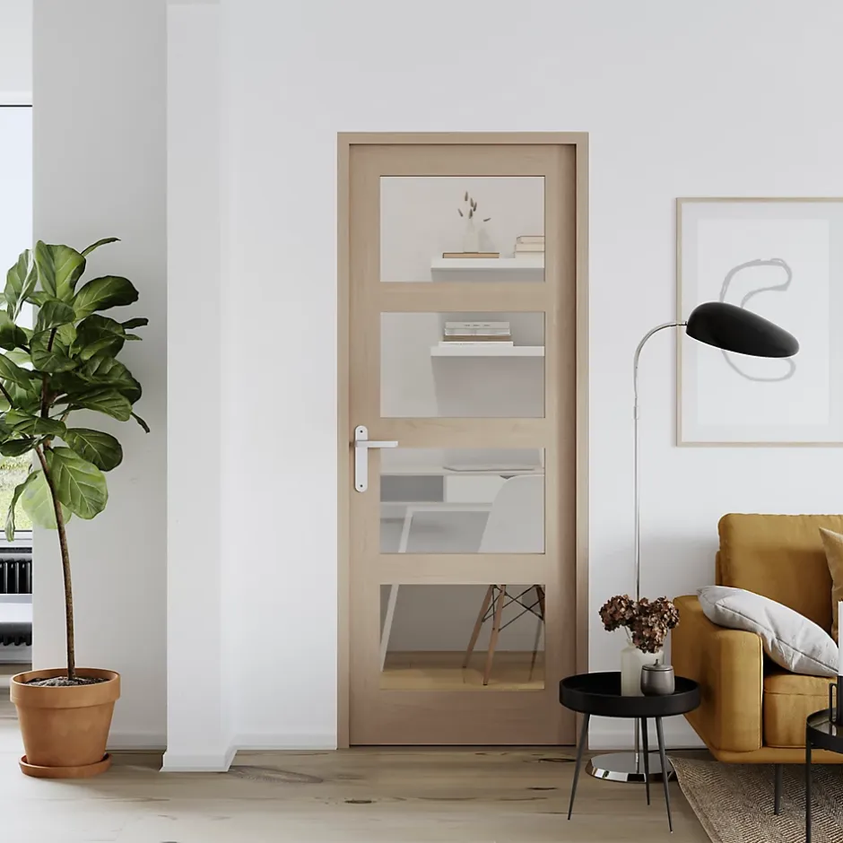 Bloc-porte Connemara vitré H.204 x l.73 cm, poussant droit-GoodHome Sale