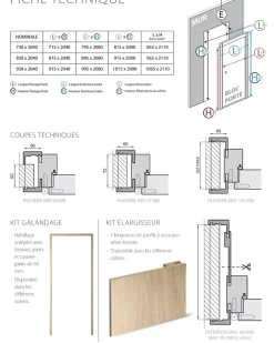 Bloc-porte fin de chantier coloris Latte, H.204 l.73cm, réversible + Poignée Goccia chrome Offerte-Porta la casa Outlet