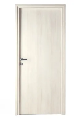 Bloc-porte fin de chantier coloris Latte, H.204 l.73cm, réversible + Poignée Goccia chrome Offerte-Porta la casa Outlet